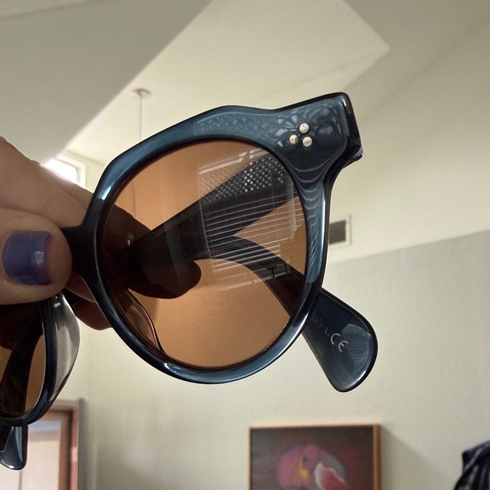 Oliver Peoples Irven blue Round Black Sunglasses - Picture 2 of 11